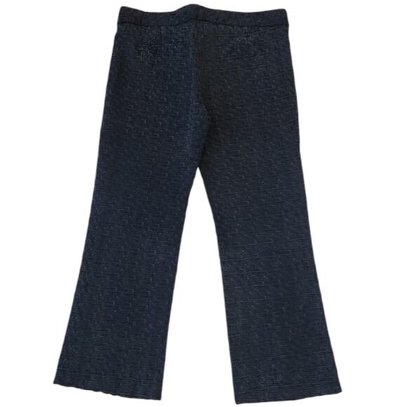 Elie Tahari Straight Cropped Pants GeometricTexture Waffle Weave Size 10 Gray - Picture 3 of 11